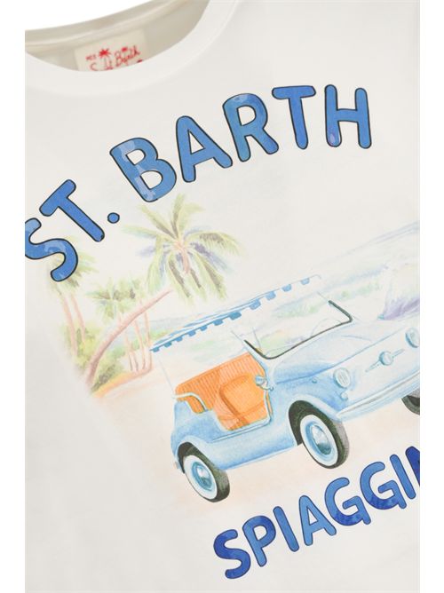 T-shirt con stampa St. Barth Spiaggina Mc2 Saint Barth | TSHIRT MAN02648H ST BARTH SPIAGGINA 01N